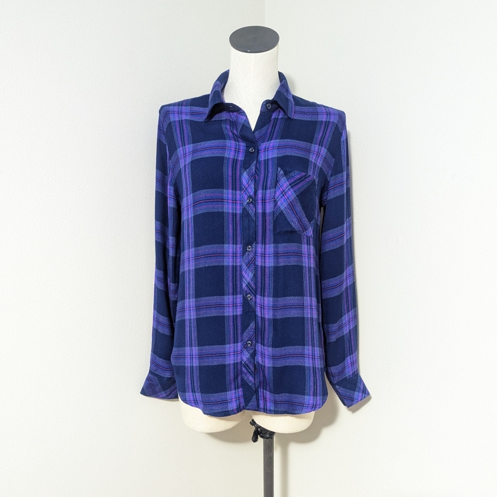 Rails Hunter Ultraviolet Pink Plaid Long Sleeve Button Flannel Shirt Small